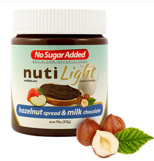 Nutilight Hazelnut Spread milk chocolate 11 oz (320 g) NUTELLA SIN AZUCAR