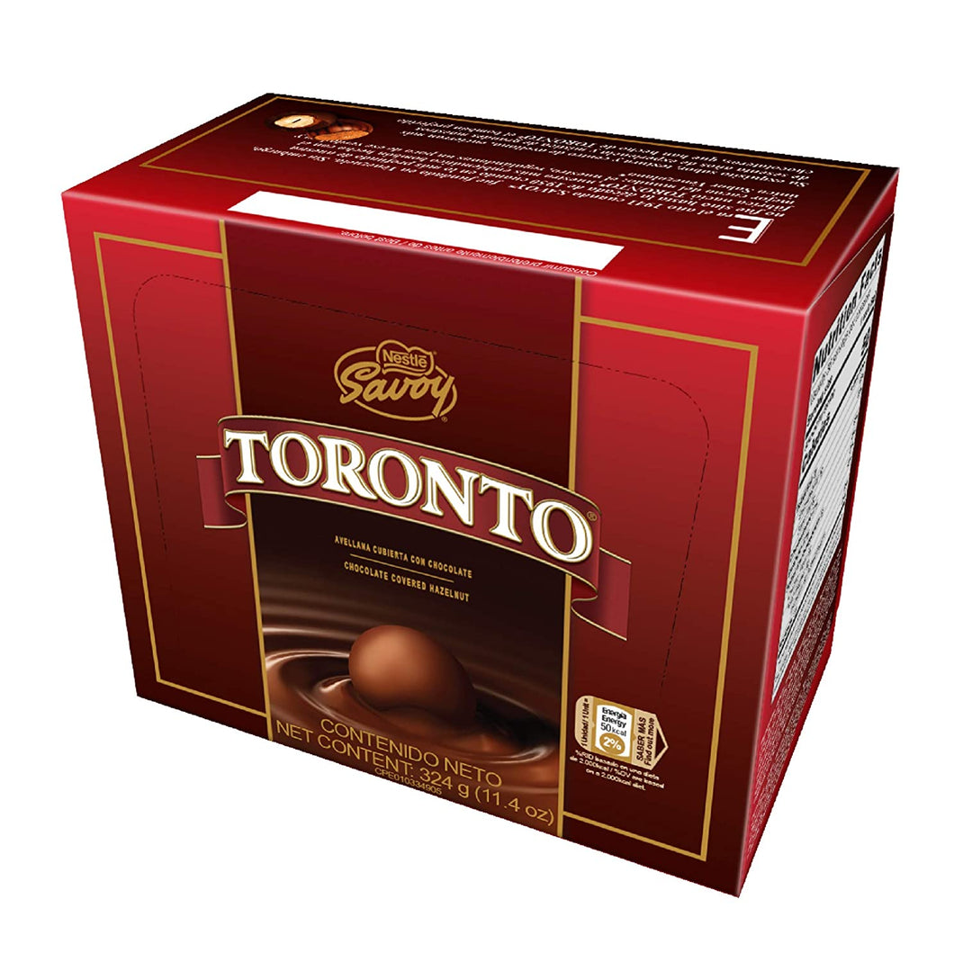 SAVOY Toronto Chocolate Covered Hazelnut  BOX 36 Unit -  NET Wt 11.4 oz  324g